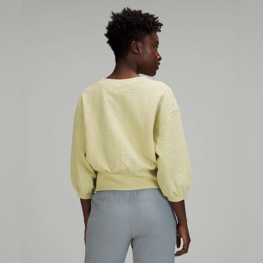 Lululemon Dew Green Textured Crewneck Pullover Sweatshirt 4 - Picture 2 of 15